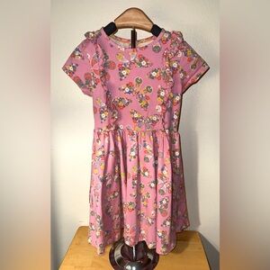 Mini Boden pink frilly twirly butterfly dress, size 6-7
